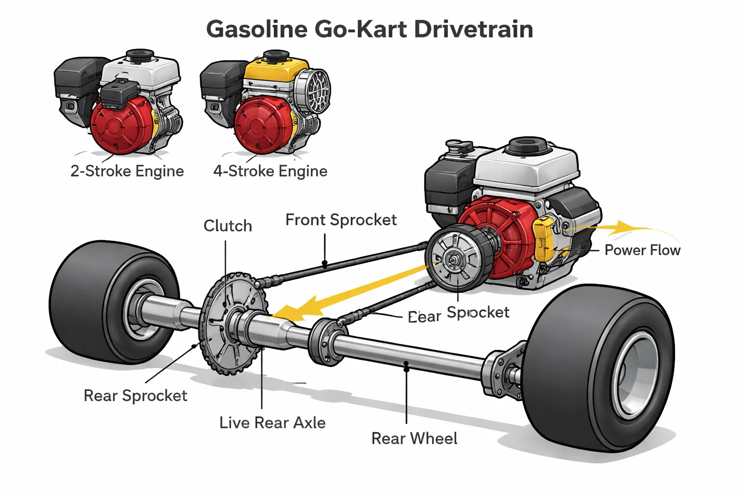 Benzinekart uitgelegd: 4-takt en 2-takt werking