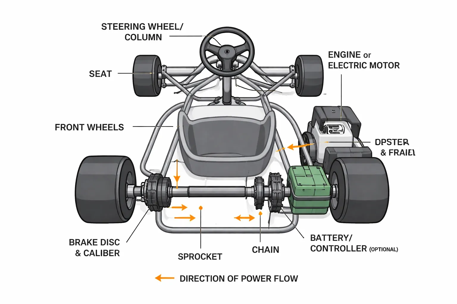 Hoe werkt een kart precies? Het principe stap voor stap