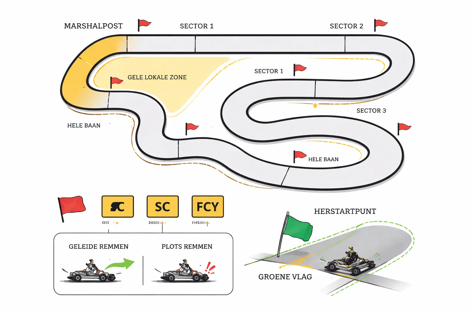 Basisregels: zo reageer je correct op vlaggen (beginnersproof)