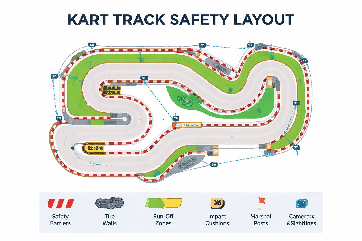 De rol van de kartbaan: baanontwerp, onderhoud en toezicht (E-E-A-T)
