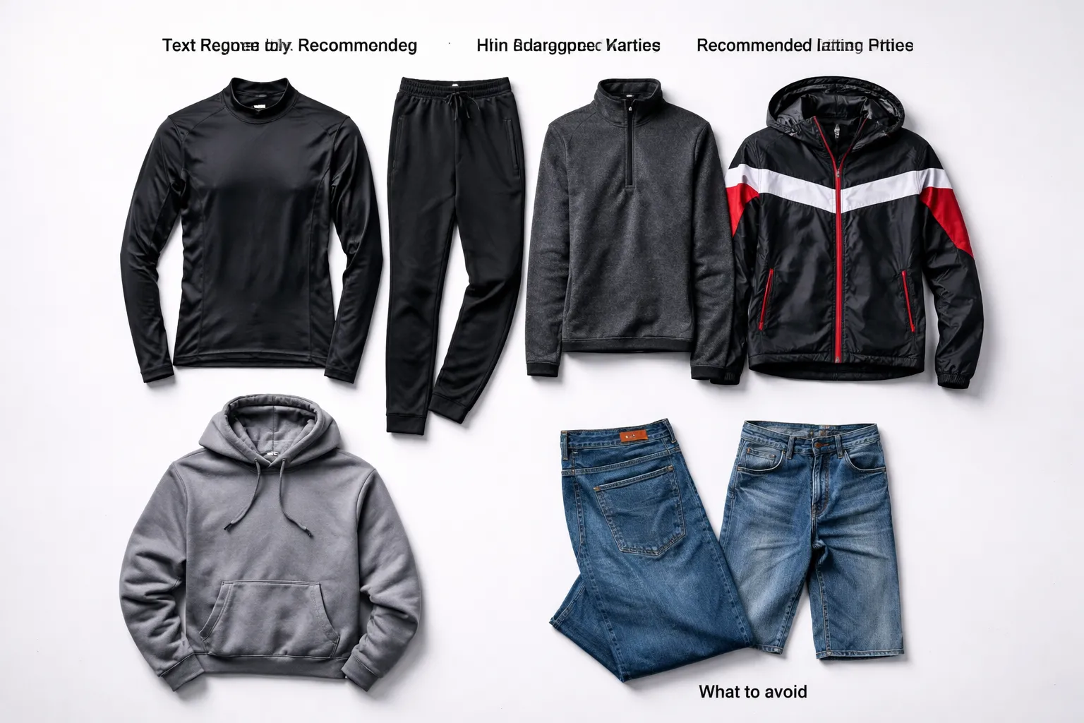 Kledingadvies per onderdeel (boven, onder, lagen)