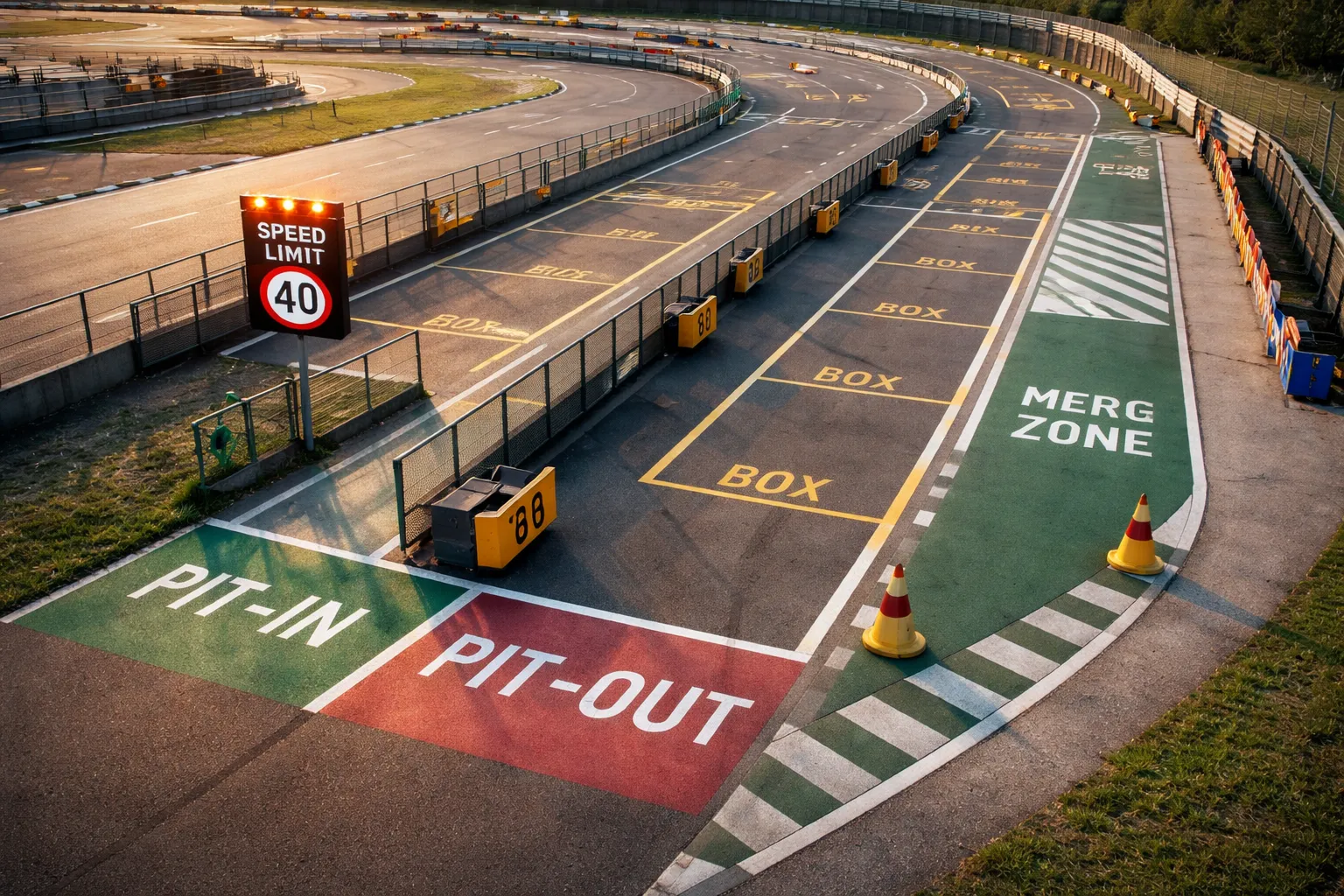 Pitlane-, parc ferm&eacute;- en paddocksignalen