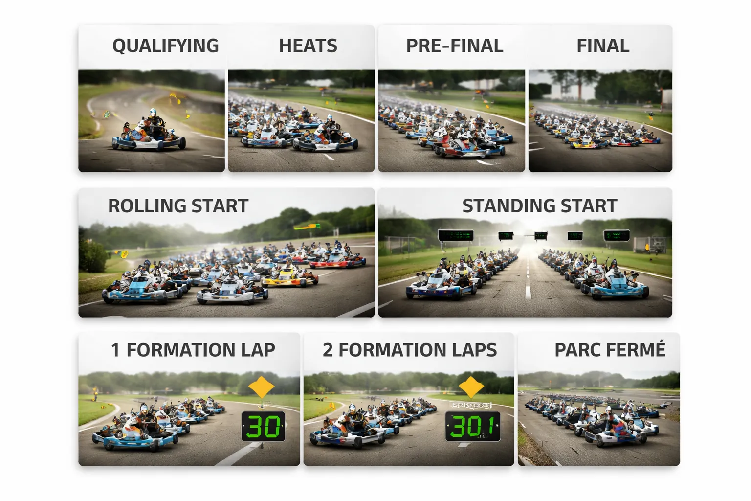 Raceformaten, sessies en competitie-termen