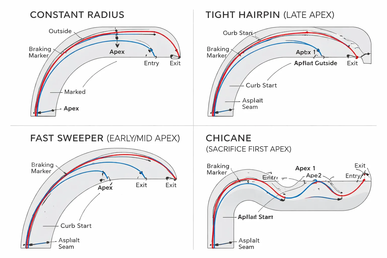 Racelijnen uitgelegd: van instuurpunt tot exit