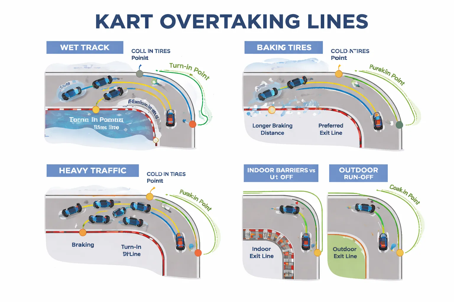 Specifieke situaties: nat, koud, drukke baan en verschillende skill levels