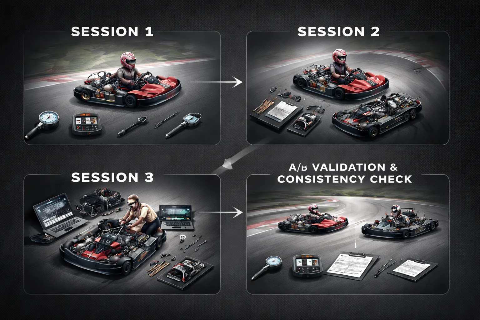 Stap-voor-stap afstelroutine op de circuitdag (praktische workflow)