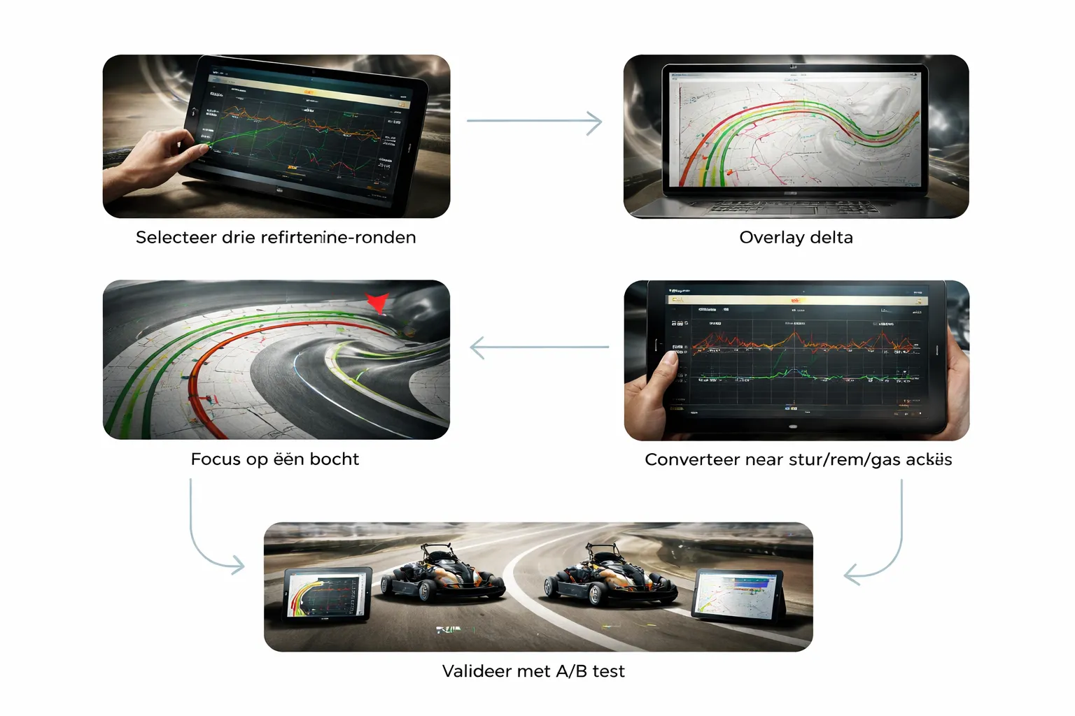 Stap-voor-stap: telemetrie analyseren na een huurkart-sessie