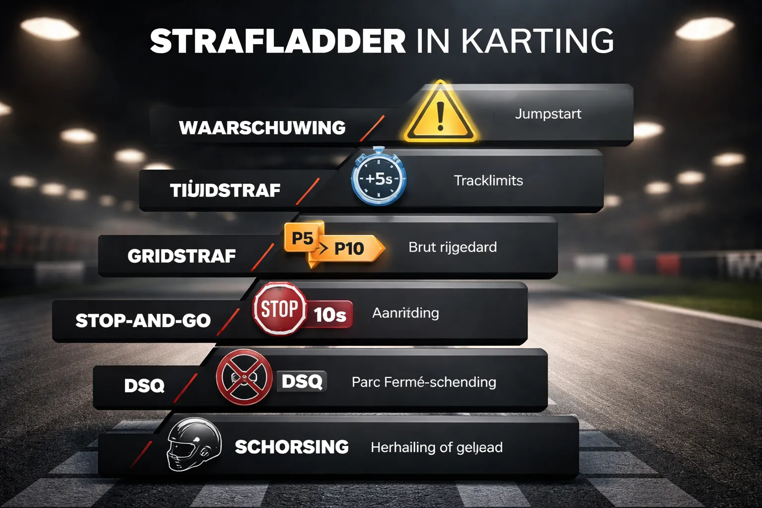 Strafsystemen en beslissingen: van waarschuwing tot DSQ