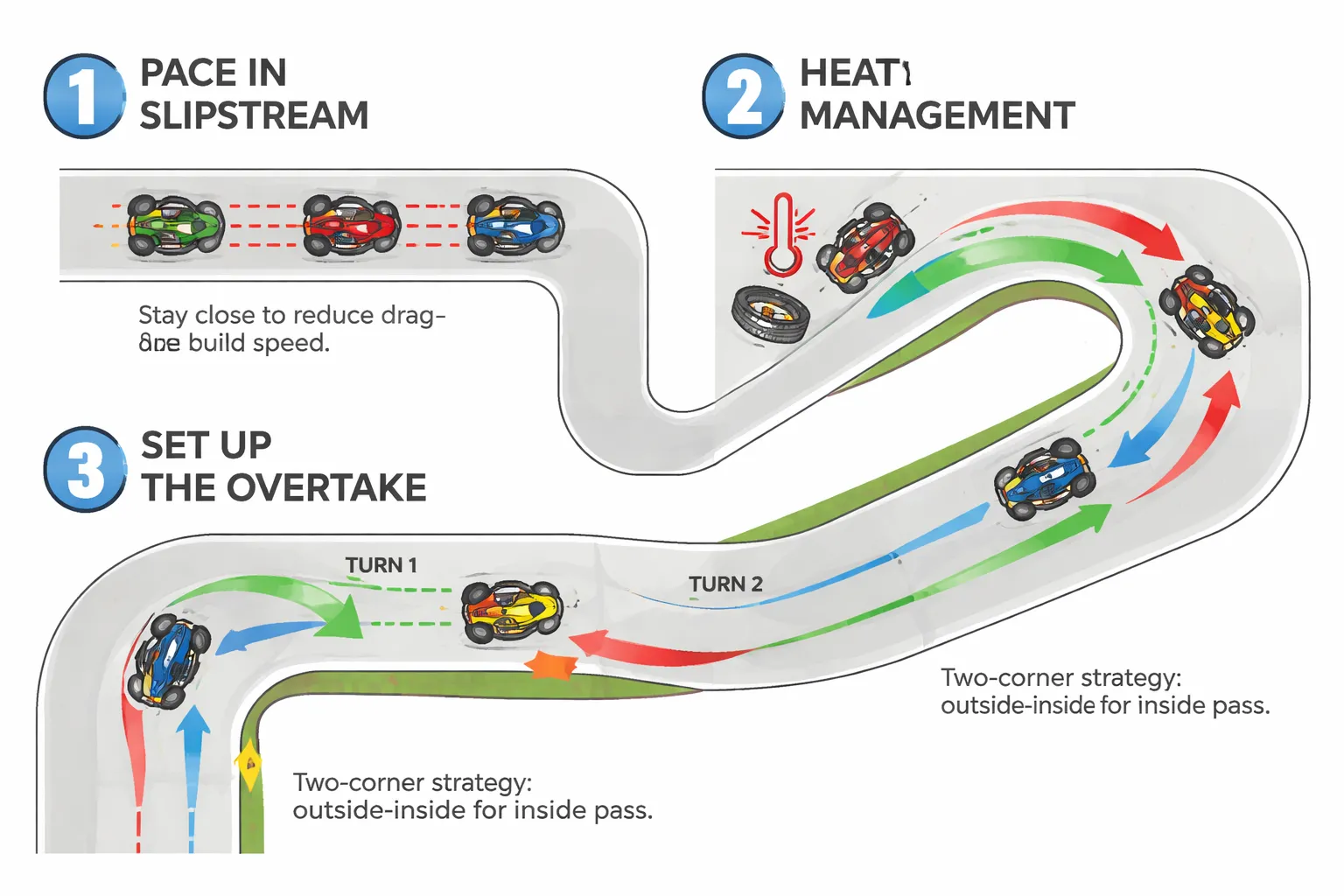 Tactiek & racecraft: plannen, tempo zetten en fouten uitlokken