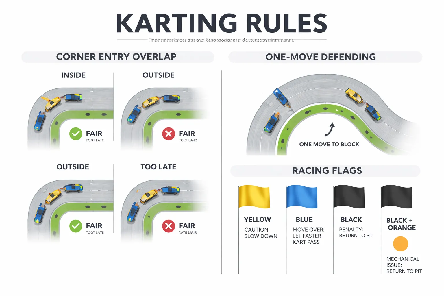 Veiligheid & regels: wat mag wel/niet bij inhalen op de kartbaan?