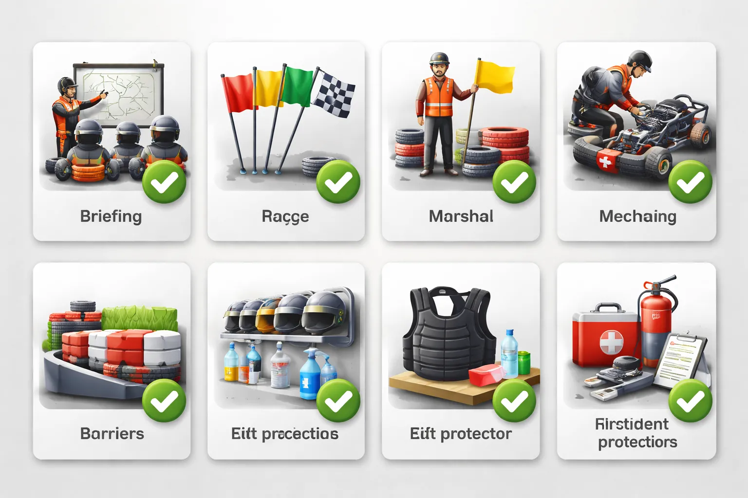 Veiligheidsmaatregelen die een goede kartbaan hoort te hebben (checklist)