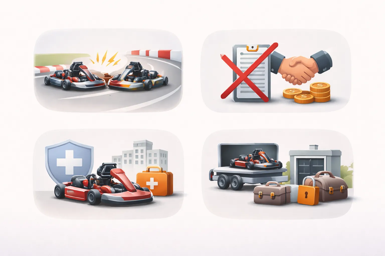 Verzekeringen & aansprakelijkheid bij karten: wat is (niet) gedekt?