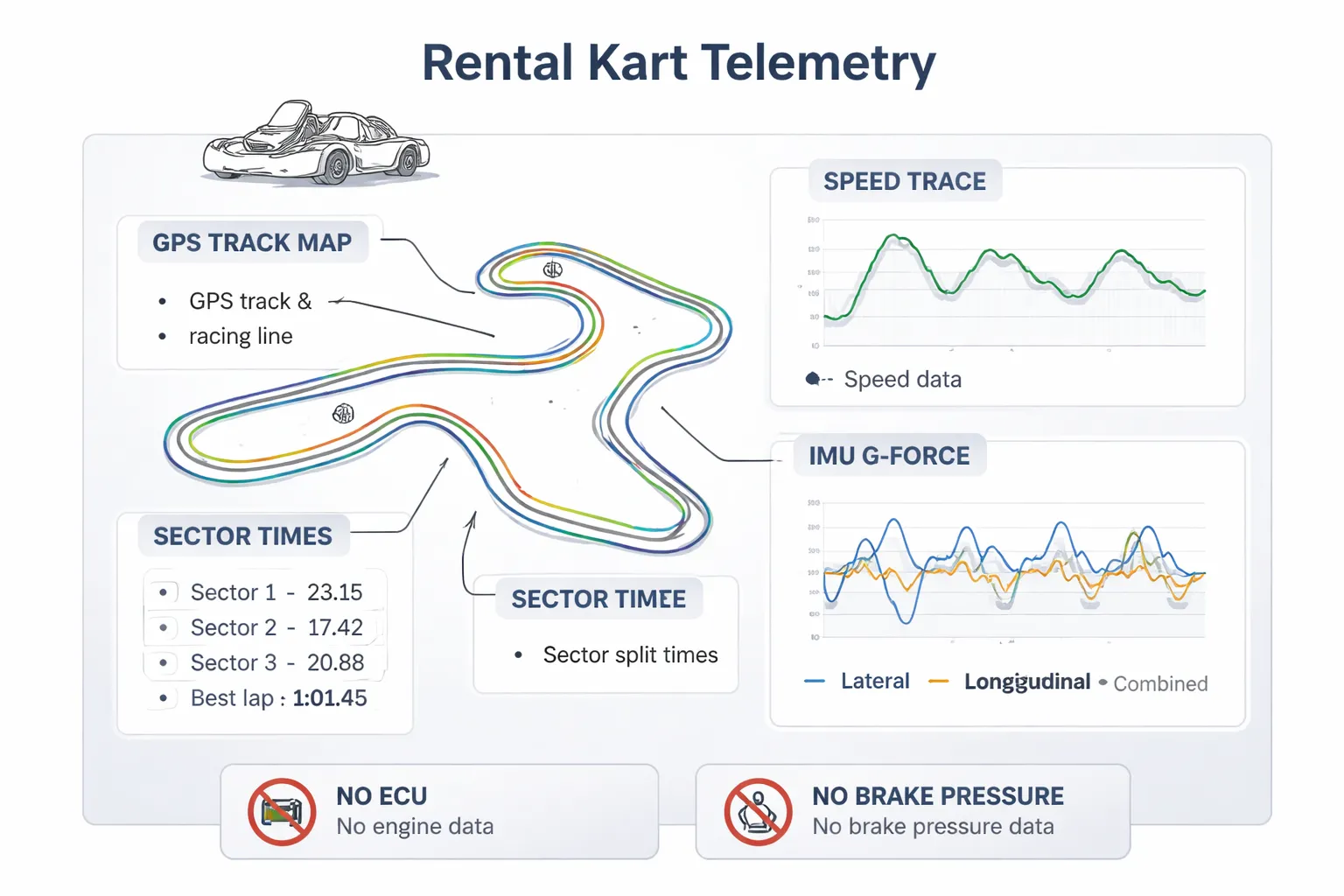 Wat is kart telemetry voor huurkarts (en wat is het niet)?