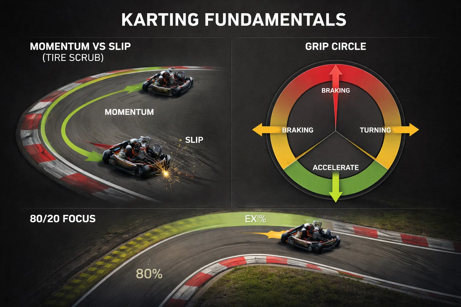 Wat maakt je sneller op de kartbaan? (basisprincipes die altijd gelden)