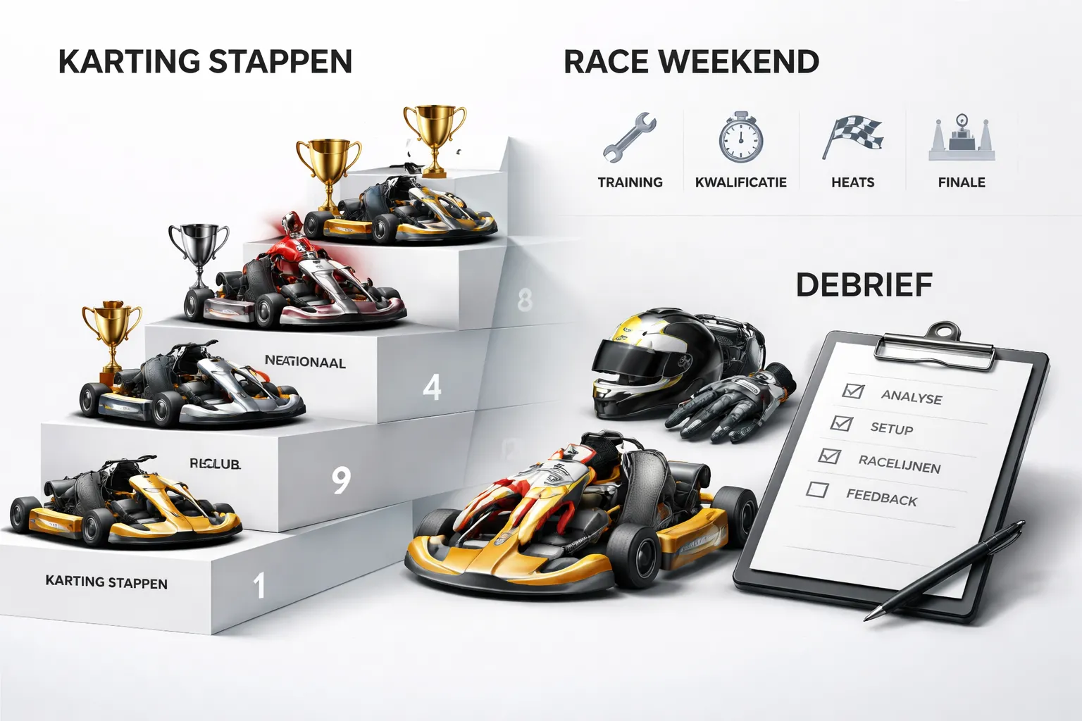 Wedstrijden rijden: van clubrace naar nationale en internationale competitie