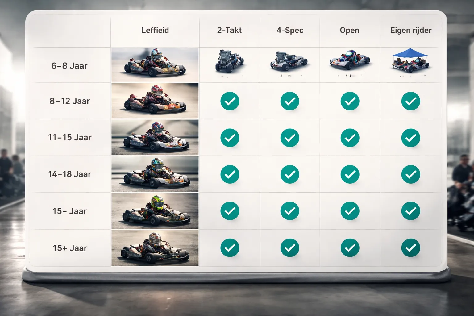 Welke kartklasse past bij jou? (leeftijd, budget, ervaring en ambitie)